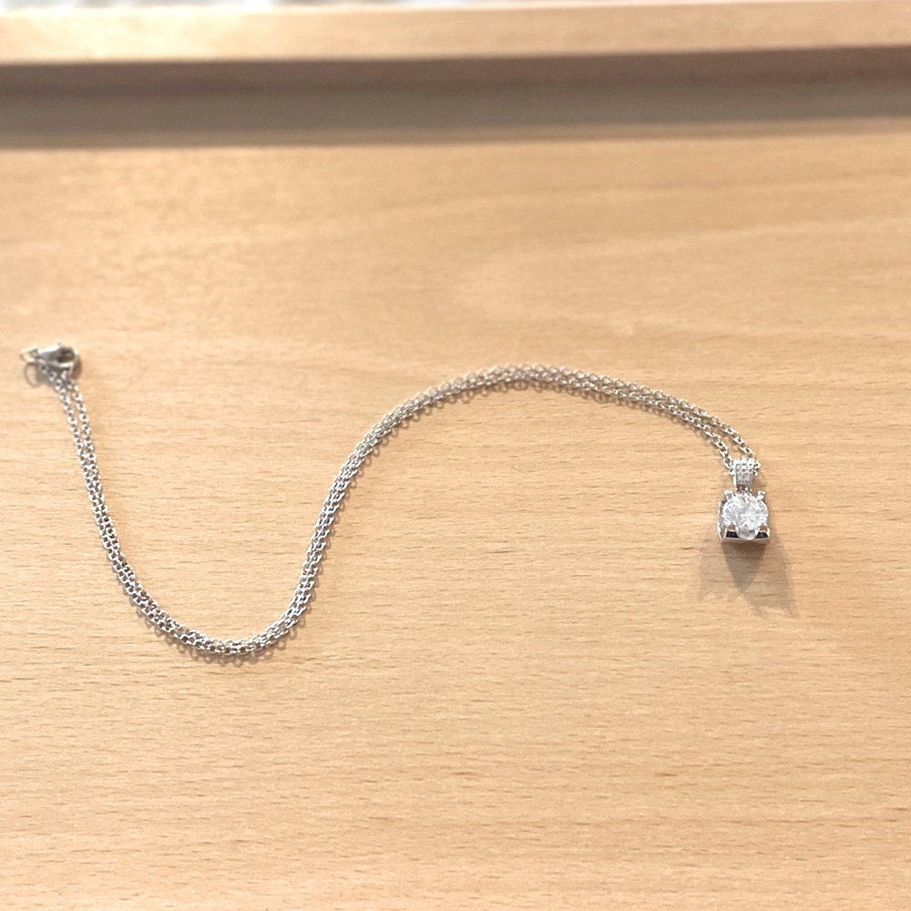 The Legacy 925 White Sapphire Solitaire necklace - Picture 2 of 9